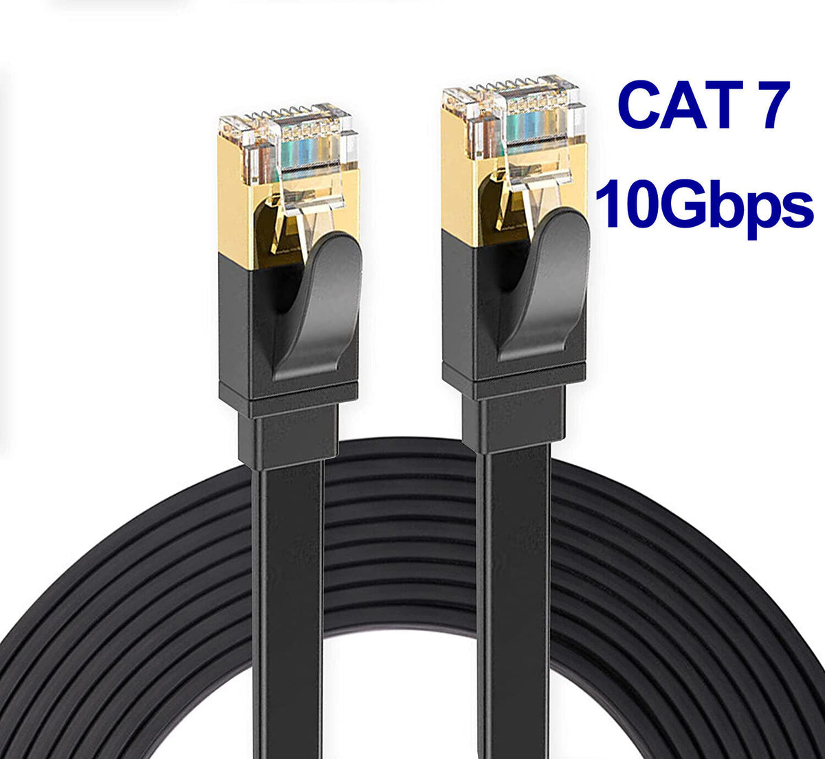 TBMax Cat 7 Câble Ethernet 10m, Haute Vitesse Plat Cable RJ45 Réseau 10Gbps  STP LAN Câble - 8P8C Patch Câble Compatible avec Routeur Modem TV PS5