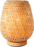 Bambou Tressé Lampe De Chevet, BohèMe Lampe De Bureau Base En Bois Faite à La Main CréAtive E27 DéCorative Lampe Bureau Pour Chambre à Coucher Salle à Manger FêTe De Mariage IntéRieur Ou ExtéRieur